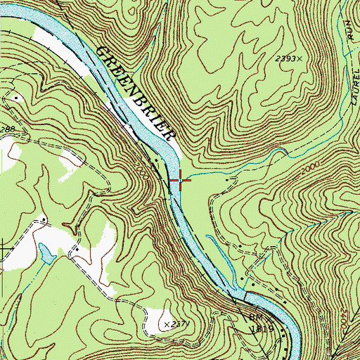 Topographic Map of Laurel Run, WV