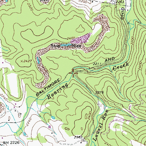 Topographic Map of Laurel Run, WV