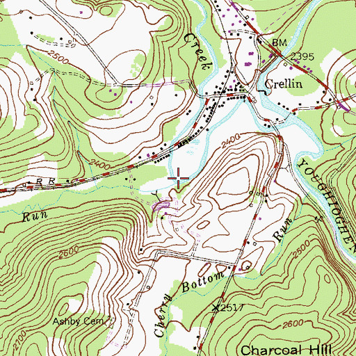 Topographic Map of Laurel Run, WV