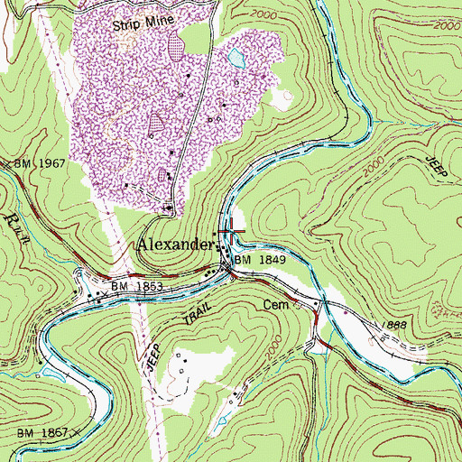 Topographic Map of Left Fork Buckhannon River, WV