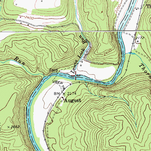 Topographic Map of Lewis Lick Run, WV