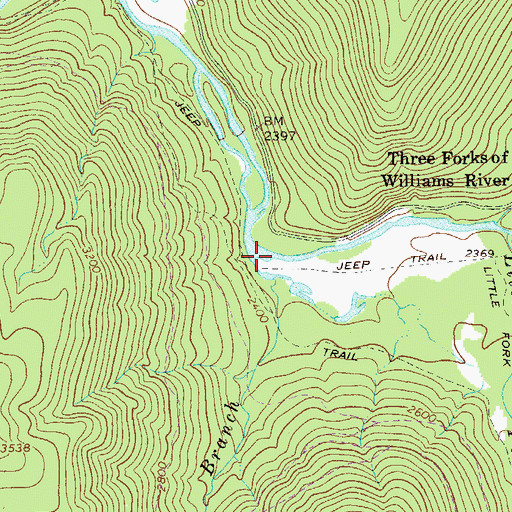 Topographic Map of Lick Branch, WV