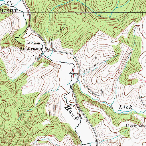 Topographic Map of Lick Run, WV