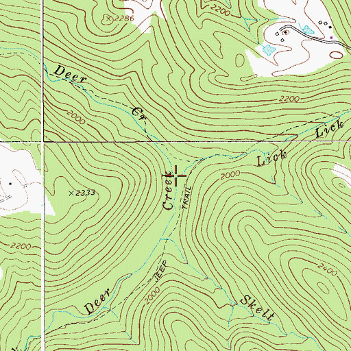 Topographic Map of Lick Run, WV