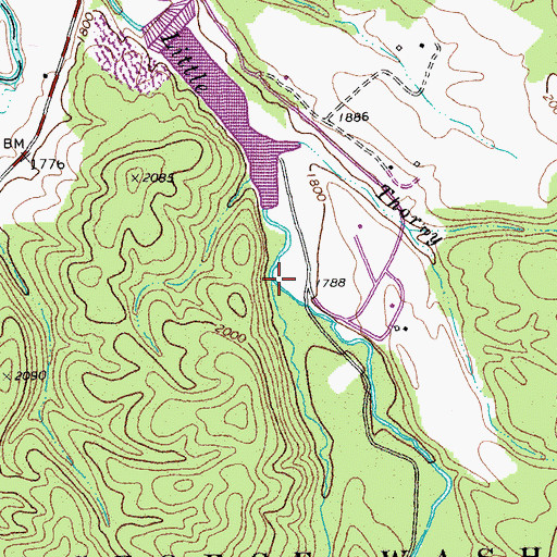 Topographic Map of Lick Run, WV
