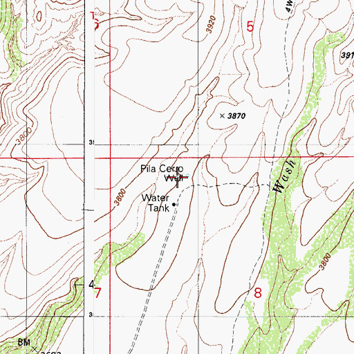 Topographic Map of Pila Cerro Well, AZ