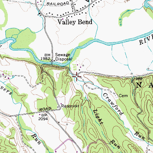 Topographic Map of Light Run, WV