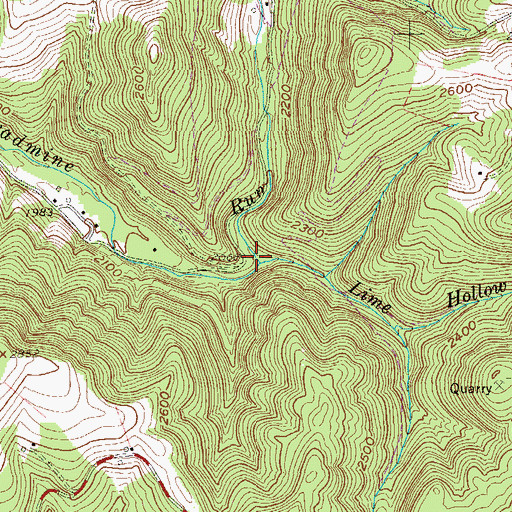 Topographic Map of Lime Hollow Run, WV