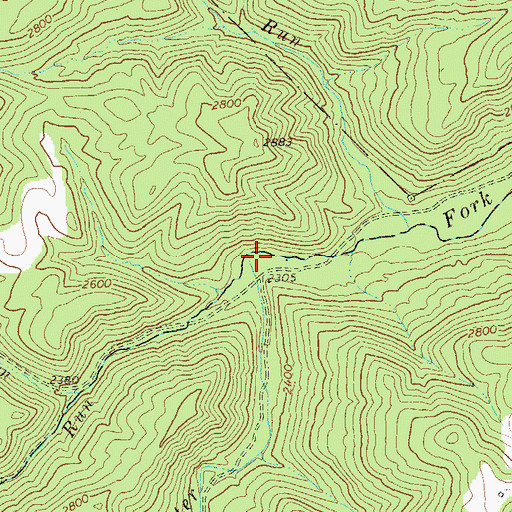 Topographic Map of Limekiln Run, WV