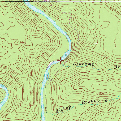 Topographic Map of Lincamp Branch, WV