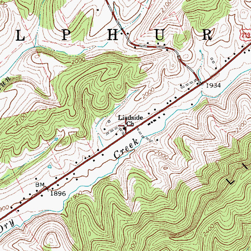 Topographic Map of Lindside Church, WV