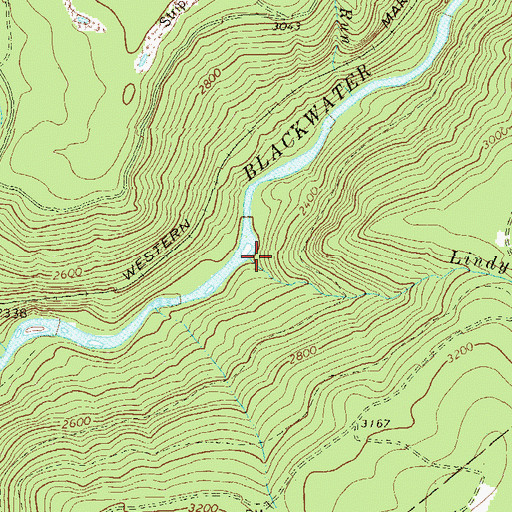Topographic Map of Lindy Run, WV