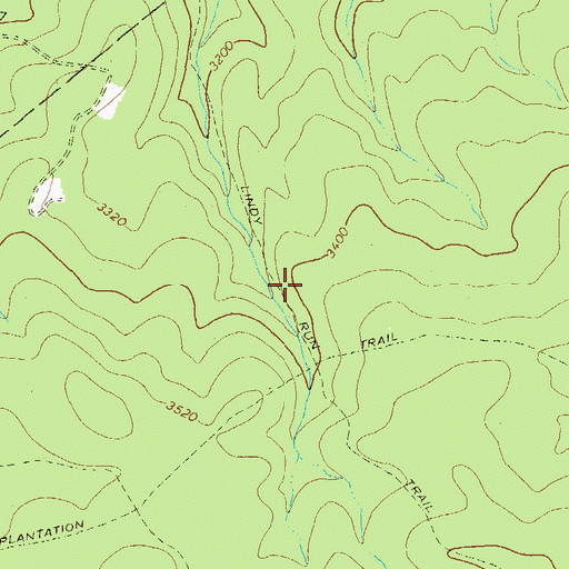 Topographic Map of Lindy Run Trail, WV