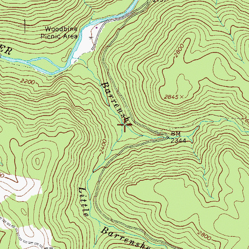 Topographic Map of Little Barrenshe Run, WV