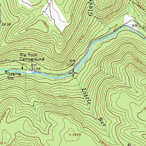 Topographic Map of Little Bee Run, WV