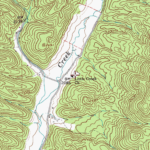 Topographic Map of Little Creek Church, WV