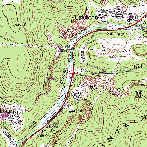 Topographic Map of Little Fork, WV