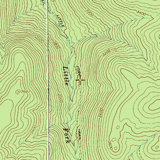 Topographic Map of Little Fork Trail, WV