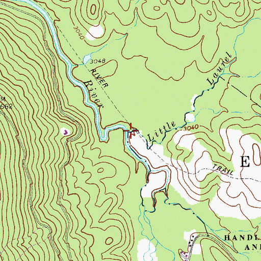 Topographic Map of Little Laurel Creek, WV