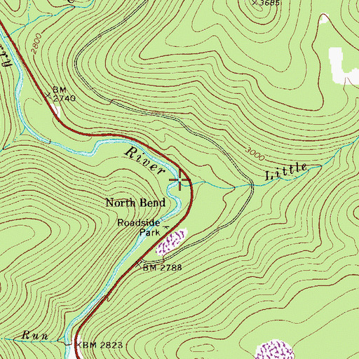 Topographic Map of Little Lick Run, WV