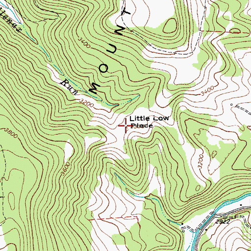 Topographic Map of Little Low Place, WV
