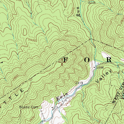 Topographic Map of Little Mountain, WV