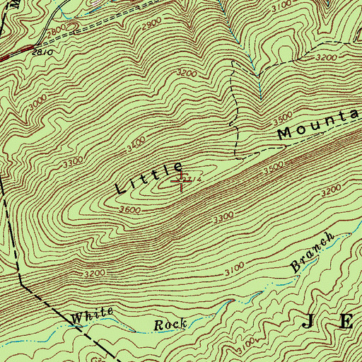 Topographic Map of Little Mountain, WV