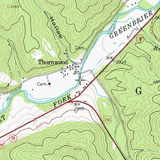 Topographic Map of Little River, WV