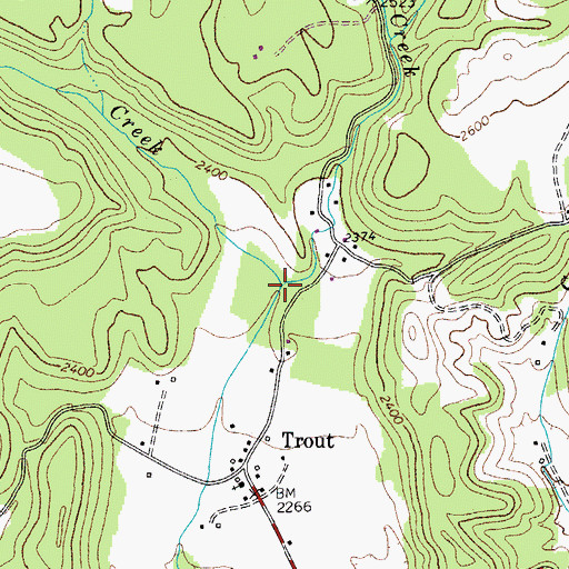 Topographic Map of Little Roaring Creek, WV