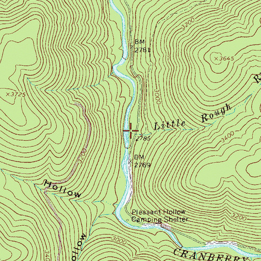 Topographic Map of Little Rough Run, WV