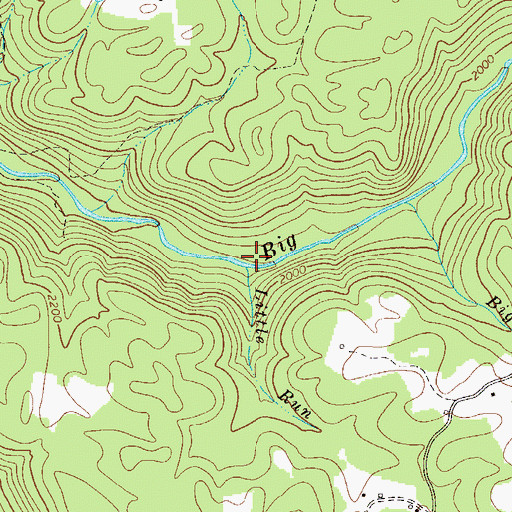 Topographic Map of Little Run, WV