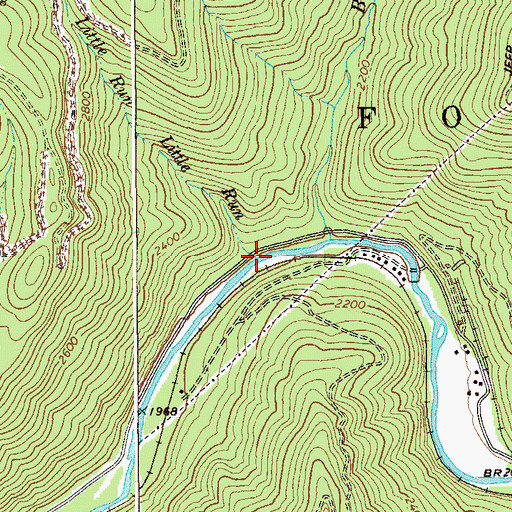 Topographic Map of Little Run, WV