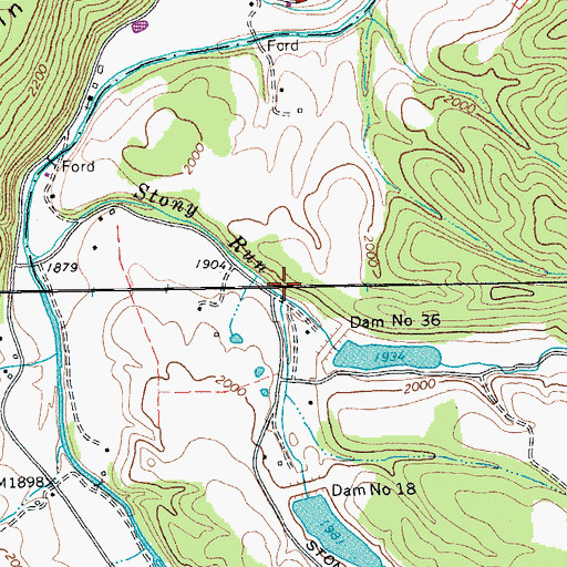 Topographic Map of Little Stony Run, WV