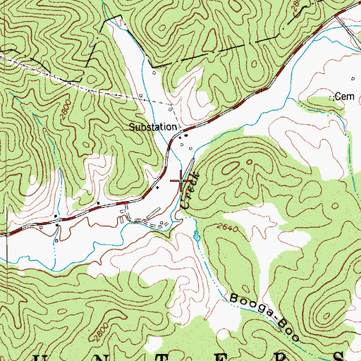 Topographic Map of Little Thorny Creek, WV