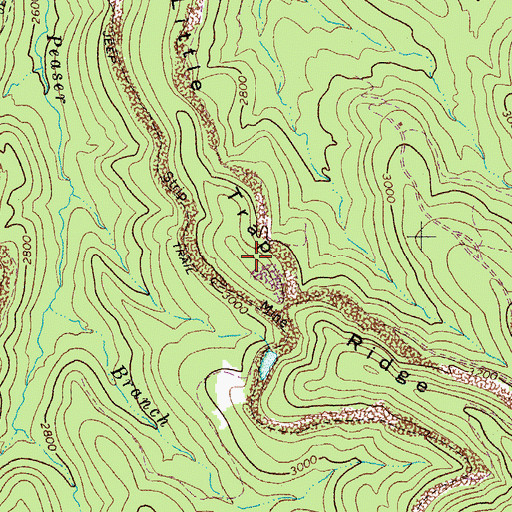 Topographic Map of Little Trap Ridge, WV