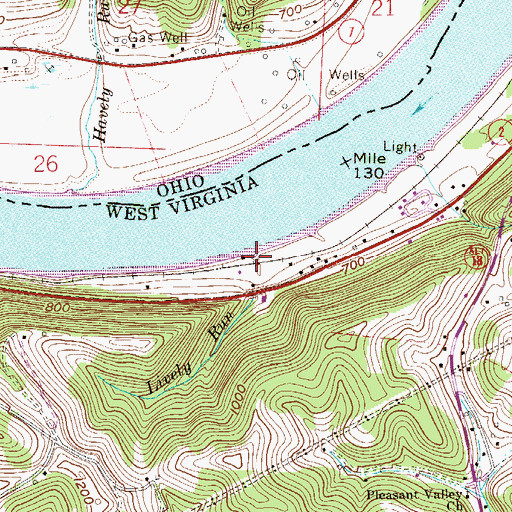 Topographic Map of Lively Run, WV