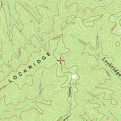 Topographic Map of Lockridge Mountain Trail, WV