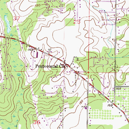 Topographic Map of First United Pentecostal Church, AL