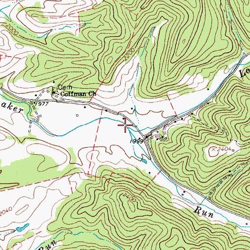 Topographic Map of Loglick Run, WV