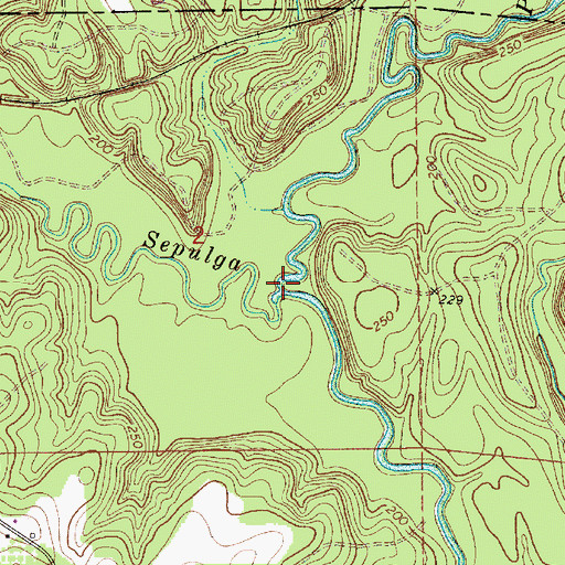Topographic Map of Persimmon Creek, AL
