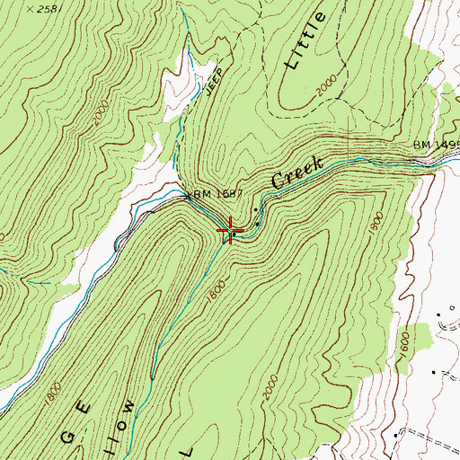 Topographic Map of Long Hollow, WV