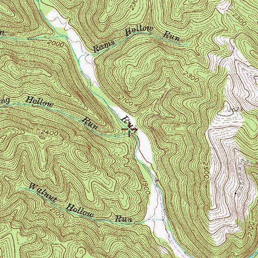 Topographic Map of Long Hollow Run, WV