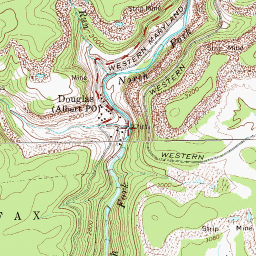 Topographic Map of Long Run, WV