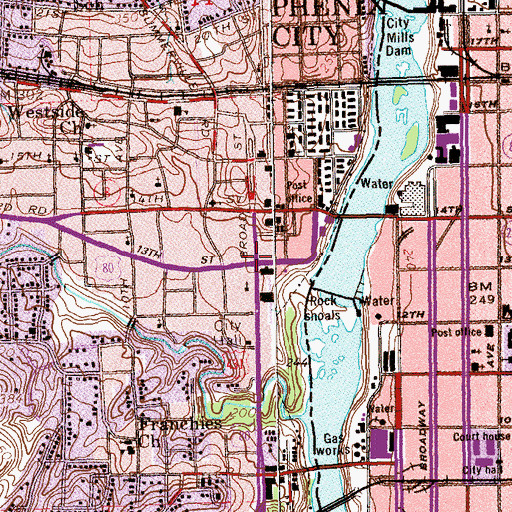 Topographic Map of Phenix City, AL