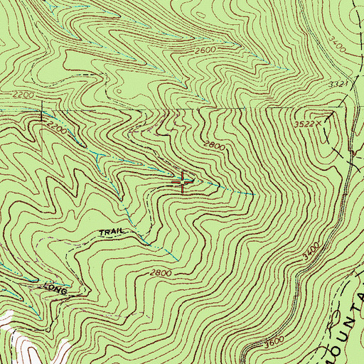 Topographic Map of Long Trail, WV