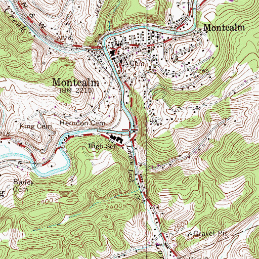 Topographic Map of Lorton Lick Creek, WV