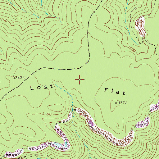 Topographic Map of Lost Flat, WV