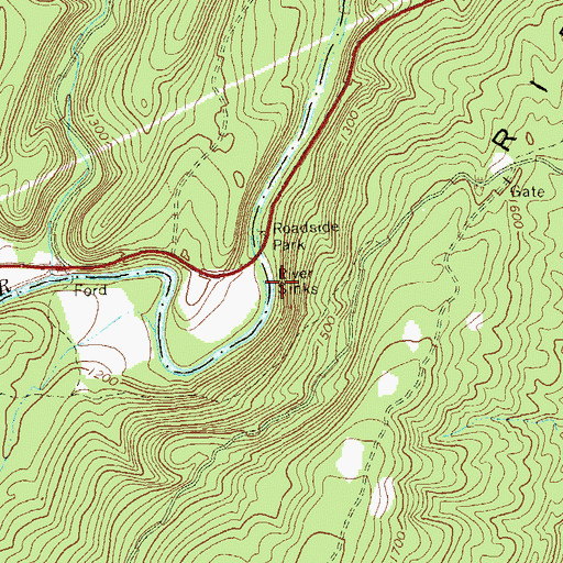 Topographic Map of Lost River, WV