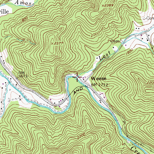 Topographic Map of Lost Run, WV