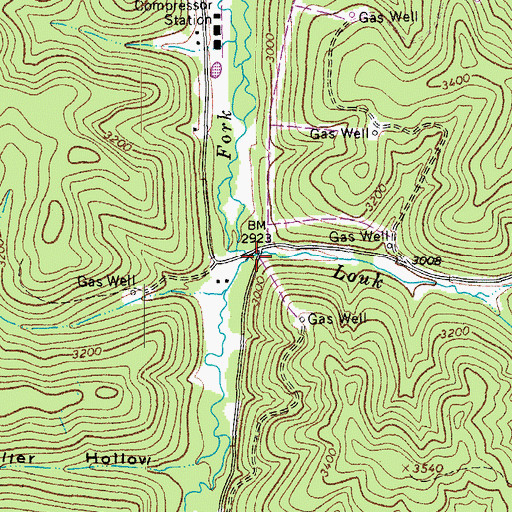 Topographic Map of Louk Run, WV